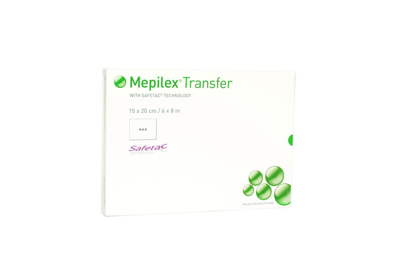 Mepilex ميدبليكس 294899 ضمادة نقل السيليكون الناعم لنقل الإفرازات، بحجم 6" x 8"، كل ضمادة - Image 2